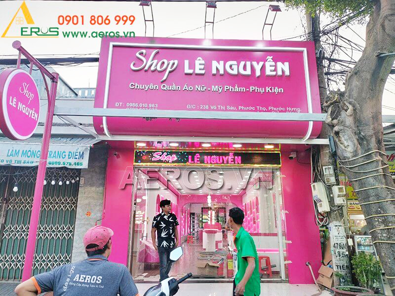 Thiết kế thi công shop mỹ phẩm Lê Nguyễn tại Bà Rịa - Vũng Tàu